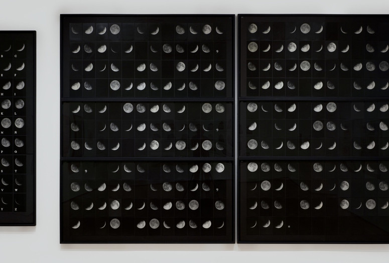 Leandro Katz. Lunar Sentence II. 1978–79. Gelatin silver prints on six panels, overall 111 1/2 × 167" (283.2 × 424.2 cm). The Museum of Modern Art, New York. Latin American and Caribbean Fund. © 2023 Leandro Katz