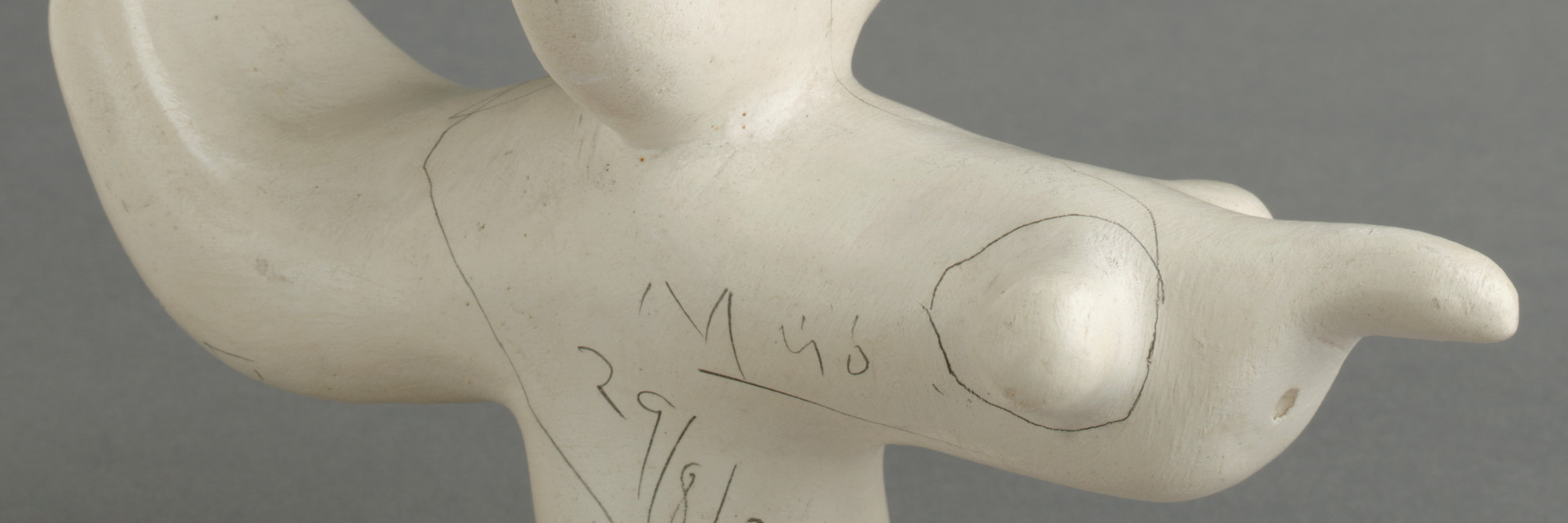 Joan Miró. Solar Bird. 1944–46. Plaster, 5 3/8 × 4 1/2 × 8 1/8" (13.7 × 11.4 × 21.6 cm). The Museum of Modern Art, New York. Ruth Vollmer Bequest. ©️ 2023 Successió Miró/Artists Rights Society (ARS), New York/ADAGP, Paris
