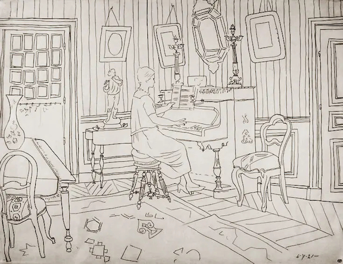 The Salon of the Home of Fontainebleau: Olga at the Piano