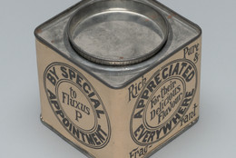 Alison Knowles. Bean Rolls. c. 1964. Metal tin with offset label, containing dried beans and 16 offset scrolls, overall: 3 1/4 × 3 1/4 × 3 1/8" (8.2 x 8.2 x 8 cm). Publisher: Fluxus. The Museum of Modern Art, New York. The Gilbert and Lila Silverman Fluxus Collection Gift. © 2023 Alison Knowles