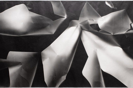 Sheila Pinkel. Folded Paper. c. 1974–82. Gelatin silver print, 51 7/8 × 103 3/8" (131.8 × 262.6 cm). The Museum of Modern Art, New York. Photography Purchase Fund. © 2023 Sheila Pinkel