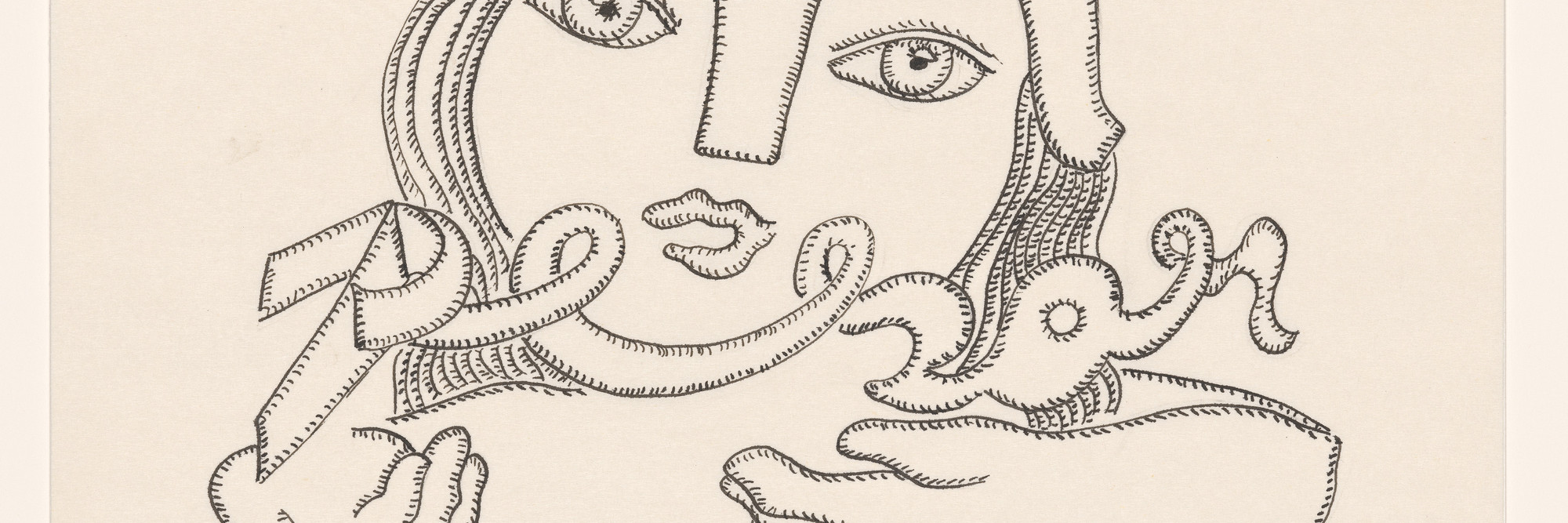 Cecilia Vicuña. Pensar es pesar (To Think Is to Weigh) from the series AMAzone Palabrarmas. 1978. Ink and pencil on paper, sheet: 8 1/2 × 11" (21.6 × 27.9 cm). The Museum of Modern Art, New York. Latin American and Caribbean Fund, Modern Women's Fund, gift of Agnes Gund, Amalia Amoedo, María Luisa Ferré Rangel (in honor of Cyril Meduña) and Juan Yarur Torres (in honor of Amalia Amoedo)