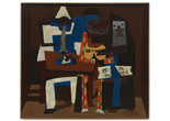 Pablo Picasso. Three Musicians. Fontainebleau, 1921. Oil on canvas. The Museum of Modern Art, New York. Mrs. Simon Guggenheim Fund. © 2024 Estate of Pablo Picasso/Artists Rights Society (ARS), New York