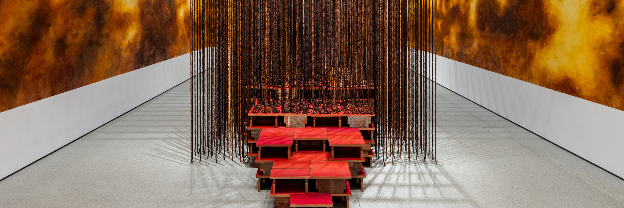 Montien Boonma. House of Hope. 1996–97. Herbs, spices, natural binders, cotton string, painted wood, and steel, 13' 1 1/2" × 9' 10 1/8" × 19' 8 1/4" (400 × 300 × 600 cm). The Museum of Modern Art, New York. Gift of Dakis and Lietta Joannou. © 2023 Montien Boonma. Courtesy of the Montien Boonma Estate