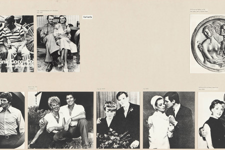 Marianne Wex. Panel from Let’s Take Back Our Space: ‘Female’ and ‘Male’ Body Language as a Result of Patriarchal Structures. 1977. Gelatin silver prints, paper, and ink on board, 19 5/8 × 59" (49.8 × 149.8 cm). The Museum of Modern Art, New York. Committee on Photography Fund, and The Modern Women’s Fund. © 2025 Marianne Wex