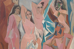 Pablo Picasso. Les Demoiselles d’Avignon. 1907. Oil on canvas, 8' × 7' 8" (243.9 × 233.7 cm). The Museum of Modern Art, New York. Acquired through the Lillie P. Bliss Bequest (by exchange). © 2024 Estate of Pablo Picasso/Artists Rights Society (ARS), New York