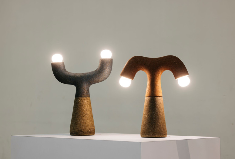 Adhi Nugraha. Cow Dung Lamps. 2021. Processed cow dung, PVA glue, and electronics. The Museum of Modern Art, New York. Committee on Architecture and Design Funds. Photo: Studio Periphery