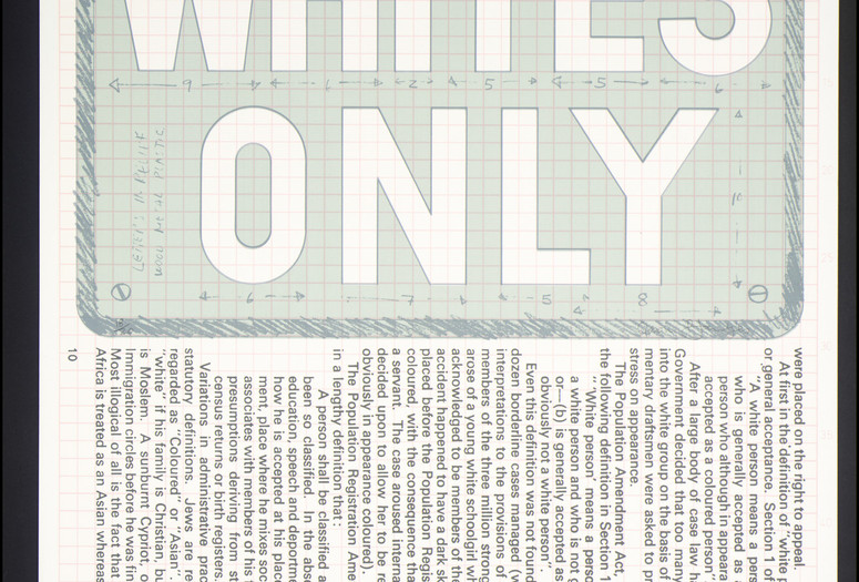 Gavin Jantjes. A South African Colouring Book. 1974–75. Portfolio of 11 screenprints, some with paper-clipped and taped additions, and a screenprinted paper cover, sheet (each): 23 11/16 × 17 13/16" (60.2 × 45.2 cm). Gavin Jantjes, Hamburg. Acquired through the generosity of Agnes Gund and Jack Shear
