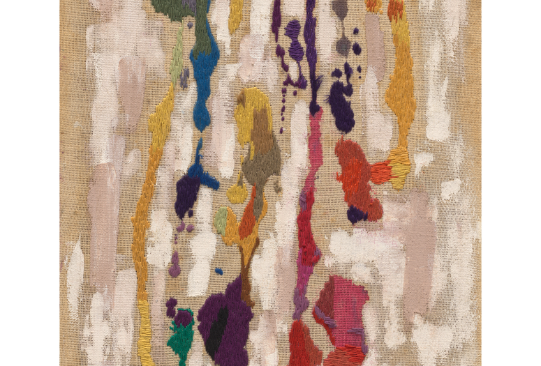 Yente (Eugenia Crenovich). Tapestry no. 6. 1958. Wool and paint on canvas, 47 5/8 × 18 7/16" (121 × 46.9 cm). Latin American and Caribbean Fund. © Yente (Eugenia Crenovich). Courtesy of the Estate of Yente (Eugenia Crenovich)