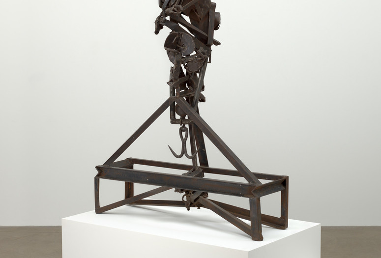Melvin Edwards. The Lifted X. 1965. Steel, 65 × 45 × 22" (165.1 × 114.3 × 55.9 cm). Committee on Painting and Sculpture Funds. © 2024 Melvin Edwards/Artists Rights Society (ARS), New York