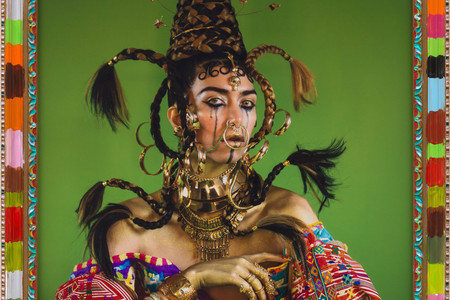 Martine Gutierrez. Demons, Tlazoteotl ‘Eater of Filth,’ p92 from Indigenous Woman. 2018. Chromogenic print, 41 1/2 × 28 1/2" (105.4 × 72.4 cm). The Museum of Modern Art, New York. Fund for the Twenty-First Century. © 2024 Martine Gutierrez