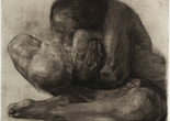 Käthe Kollwitz. Woman with Dead Child (Frau mit totem Kind). 1903. Line etching, drypoint, sandpaper, and soft ground with the imprint of laid paper and Ziegler’s transfer paper on chine collé, composition: 16 1/4 × 18 9/16" (41.2 × 47.1 cm); sheet: 21 7/16 × 27 11/16" (54.5 × 70.3 cm). The Museum of Modern Art, New York, Acquired through the generosity of the Contemporary Drawing and Print Associates. © 2024 Artists Rights Society (ARS), New York/VG Bild-Kunst, Bonn