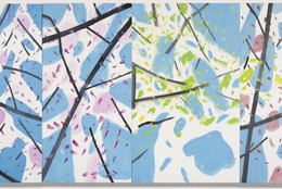 Alex Katz. Spring. 2023–24. Oil on linen, overall: 120 × 252" (304.8 × 640.1 cm). © Alex Katz/Artists Rights Society (ARS), NY. Courtesy of the artist and Gladstone Gallery. Photo: David Regen