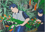 Joey Terrill. In Remembrance (For Teddy and Arnie). 2008. Silkscreen on paper, 20 × 26" Edition: 77. Printer: Self Help Graphics &amp; Art, Los Angeles, California, Jose Alpuche, Master Printer. Photo: Rafael Barrientos Martínez