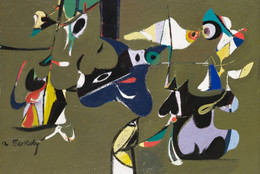Arshile Gorky. Garden in Sochi. 1941. Oil on canvas, 44 1/4 × 62 1/4" (112.4 × 158.1 cm). The Museum of Modern Art, New York. Purchase Fund and gift of Mr. and Mrs. Wolfgang S. Schwabacher (by exchange). © 2024 The Arshile Gorky Foundation/Artists Rights Society (ARS), New York