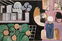 Henri Matisse. The Moroccans. Issy-les-Moulineaux, late 1915 and fall 1916. Oil on canvas, 71 3/8" × 9' 2" (181.3 × 279.4 cm). The Museum of Modern Art, New York. Gift of Mr. and Mrs. Samuel A. Marx. ©️ 2024 Succession H. Matisse/Artists Rights Society (ARS), New York
