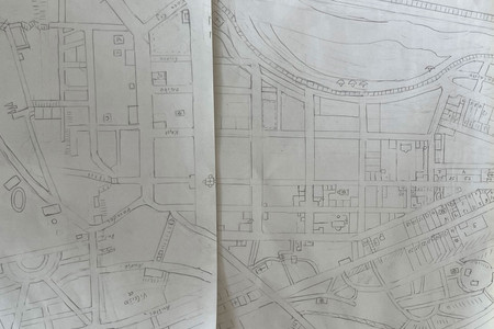 Kaunas, Lithuania, circa 1941. (From an unfinished map by Marija Oniščik, 2022)