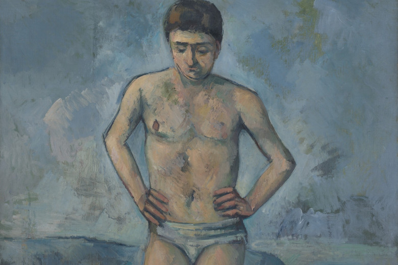 Paul Cézanne. The Bather. c. 1885. Oil on canvas, 50 x 38 1/8" (127 x 96.8 cm). Lillie P. Bliss Collection