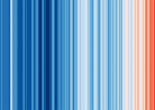 Ed Hawkins. Warming Stripes 1850–2023. 2018–ongoing. © Ed Hawkins
