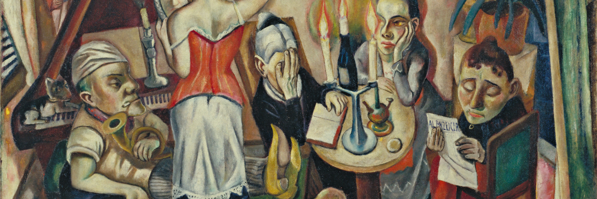 Max Beckmann. Family Picture. Frankfurt 1920. Oil on canvas, 25 5/8 × 39 3/4" (65.1 × 100.9 cm). The Museum of Modern Art, New York. Gift of Abby Aldrich Rockefeller. © 2025 Artists Rights Society (ARS), New York/VG Bild-Kunst, Bonn