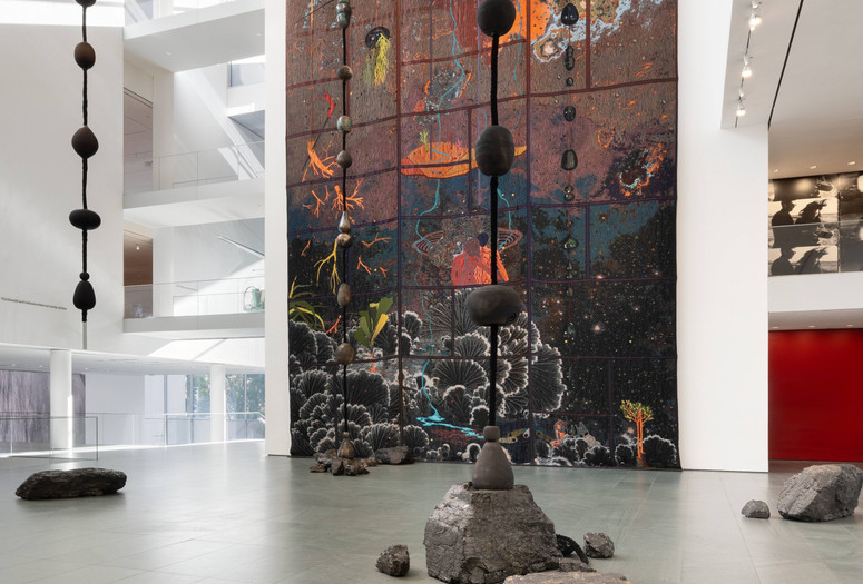 Installation view of the exhibition Otobong Nkanga: Cadence, The Museum of Modern Art, New York, October 10, 2024–July 27, 2025. Photo: Emile Askey. Digital Image © 2025 The Museum of Modern Art, New York