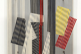 Jesús Rafael Soto. Double Transparency. 1956. Oil on plexiglass and wood with metal rods and bolts, 21 5/8 × 21 5/8 × 12 5/8" (55 × 55 × 32 cm). Gift of Patricia Phelps de Cisneros through the Latin American and Caribbean Fund in honor of Ana Teresa Arismendi