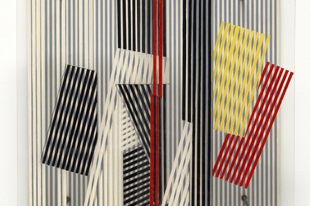 Jesús Rafael Soto. Double Transparency. 1956. Oil on plexiglass and wood with metal rods and bolts, 21 5/8 × 21 5/8 × 12 5/8" (55 × 55 × 32 cm). Gift of Patricia Phelps de Cisneros through the Latin American and Caribbean Fund in honor of Ana Teresa Arismendi