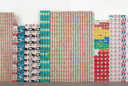 George Maciunas. One Year. 1973–74. Various empty containers and packaging, installation (approx.): 85 13/16 × 275 7/8 × 4 1/4" (218 × 700.7 × 10.8 cm). The Gilbert and Lila Silverman Fluxus Collection Gift