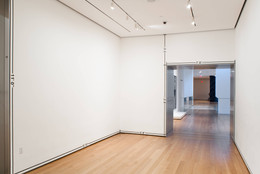Installation view of the exhibition, Painting and Sculpture Changes 2009, The Museum of Modern Art, New York, January 1, 2009 - December 31, 2009. Photo: Thomas Griesel. Digital image © 2025 The Museum of Modern Art, New York. Shown: Mel Bochner. Measurement Room. 1969. Tape and Letraset. Dimensions variable. The Museum of Modern Art, New York. Committee on Painting and Sculpture Funds. 293.1997
