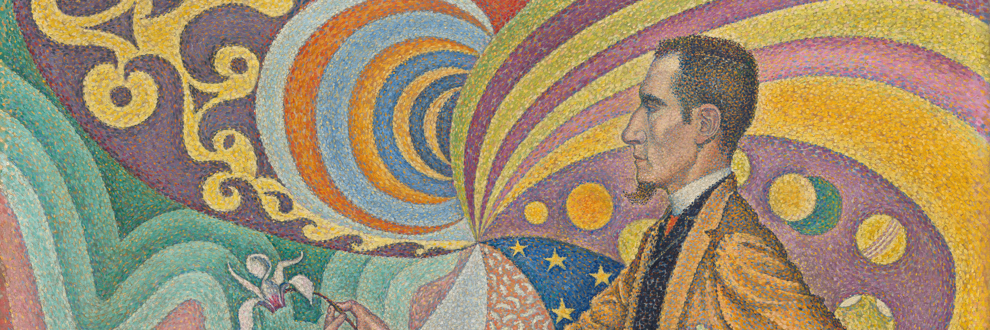 Paul Signac, Opus 217. Against the Enamel of a Background Rhythmic with Beats and Angles, Tones, and Tints, Portrait of M. Félix Fénéon in 1890, 1890, Oil on canvas. 29 x 36 1/2" (73.5 x 92.5 cm), The Museum of Modern Art, New York, Gift of Mr. and Mrs. David Rockefeller