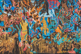 Mark Bradford. Jungle Jungle. 2021. Torn-and-pasted paper and string on canvas, 11' 4 1/4" × 21' 7" (346.1 × 657.8 cm). The Museum of Modern Art, New York. Gift of Kenneth C. Griffin.