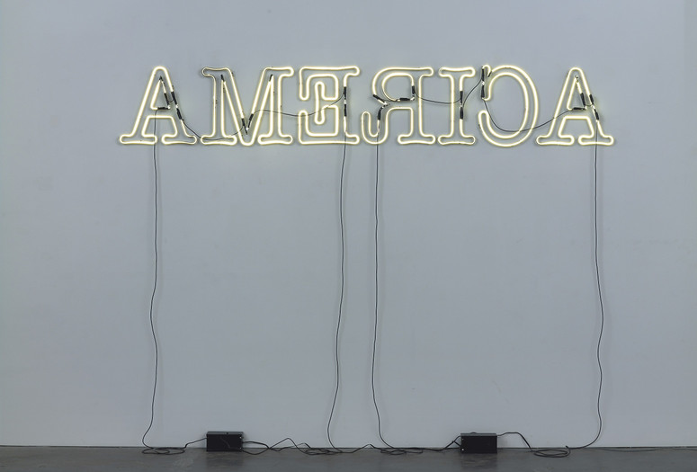 Image credit: Glenn Ligon. Rückenfigur. 2009. Neon and paint. Edition of 3 and 2 APs. © Glenn Ligon. Courtesy of the artist, Hauser &amp; Wirth, and Thomas Dane Gallery