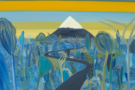 Matthew Wong. Unknown Pleasures. 2019. Oil on canvas. 65 × 65" (165.1 × 165.1 cm). The Museum of Modern Art, New York. Gift of Monita and Raymond Wong in memory of their son Matthew Wong © 2025 Matthew Wong Foundation / Artists Rights Society (ARS), New York