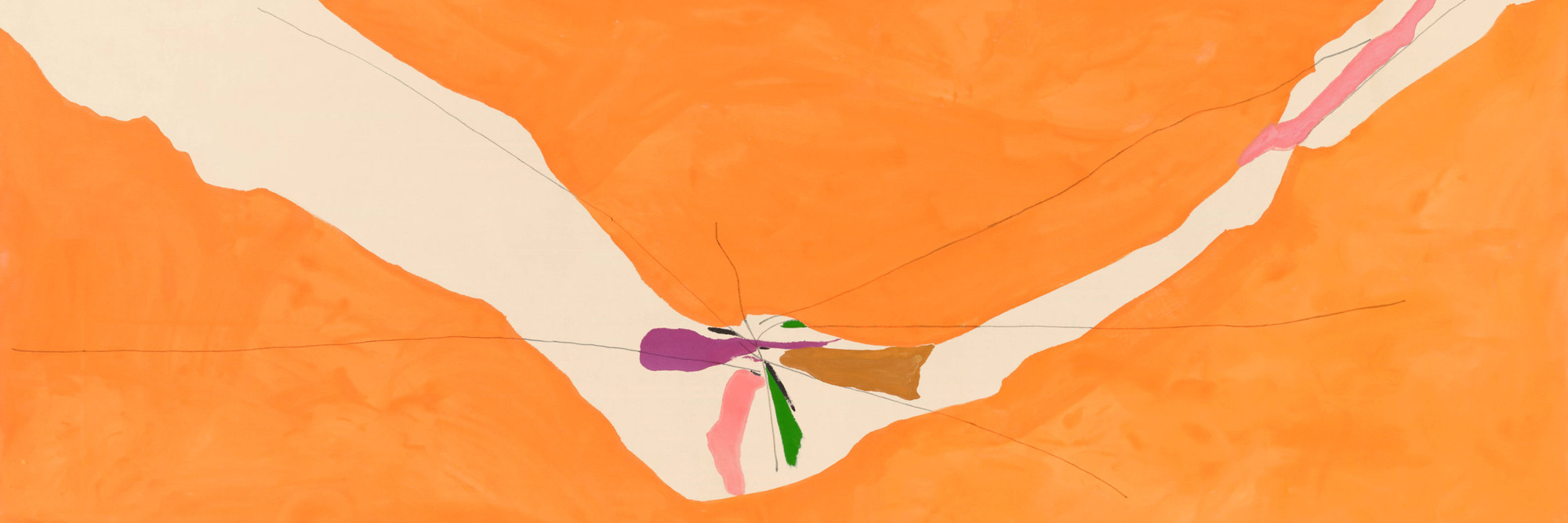 Helen Frankenthaler. Chairman of the Board. 1971. Acrylic and felt-tip pen on canvas, 6' 10 1/16" × 16' 2 5/16" (208.4 × 493.6 cm). The Museum of Modern Art, New York. Nina and Gordon Bunshaft Bequest. © 2025 Helen Frankenthaler/Artists Rights Society (ARS), New York