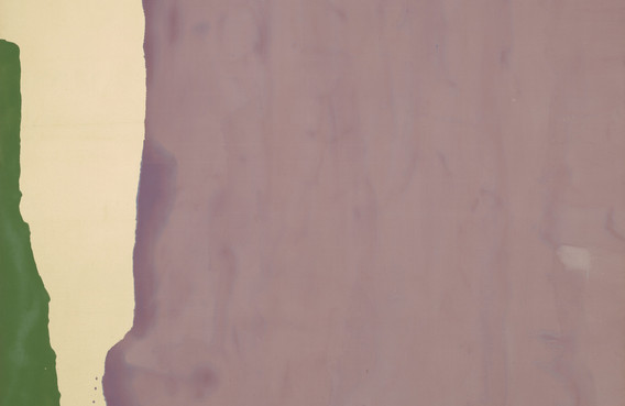Helen Frankenthaler. Mauve District. 1966. Acrylic on canvas, 8' 7" x 7' 11" (261.5 x 241.2 cm). Mrs. Donald B. Straus Fund. © 2025 Helen Frankenthaler / Artists Rights Society (ARS), New York