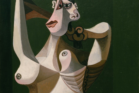 Pablo Picasso. Woman Dressing Her Hair. 1940. Oil on canvas, 51 1/4 x 38 1/4" (130.1 x 97.1 cm). The Museum of Modern Art, New York. Louise Reinhardt Smith Bequest. © 2025 Estate of Pablo Picasso / Artists Rights Society (ARS), New York