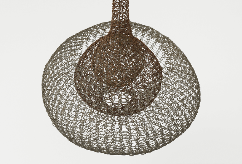 Image: Ruth Asawa. Untitled (S.398, Hanging Eight-Lobed, Four-Part, Discontinuous Surface Form within a Form with Spheres in the Seventh and Eighth Lobes) (detail). c. 1955. Brass, galvanized steel and steel wire. The Museum of Modern Art, New York. Promised gift of Alice and Tom Tisch. © 2025 Ruth Asawa Lanier, Inc., Courtesy David Zwirner