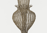 Photo credit: Ruth Asawa. Untitled (S.398, Hanging Eight-Lobed, Four-Part, Discontinuous Surface Form within a Form with Spheres in the Seventh and Eighth Lobes) (detail). c. 1955. Brass, galvanized steel, and steel wire. The Museum of Modern Art, New York. Promised gift of Alice and Tom Tisch. © 2025 Ruth Asawa Lanier, Inc. Courtesy David Zwirner