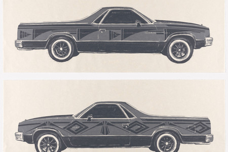 Rose B. Simpson. Maria. 2021. Lithograph on two sheets, sheet (each): 18 × 46" (45.7 × 116.8 cm), overall (both sheets together): 36 × 46" (91.4 × 116.8 cm). The Museum of Modern Art, New York. Deborah Wye Endowment Fund. © 2025 Rose B. Simpson