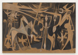 Image credit: Wifredo Lam. Grande Composition. 1949. Oil and charcoal on paper mounted on canvas. The Museum of Modern Art, New York. Acquired in memory of Gustavo Cisneros through the generosity of the Sue and Edgar Wachenheim III Endowment Fund, Mimi Haas, Marlene Hess and James D. Zirin, The Judith Rothschild Foundation Contemporary Drawings Collection Gift (by exchange), Committee on Drawings and Prints Fund, The Werner H. Kramarsky Endowment Fund for Drawings, Marie-Josée and Henry R. Kravis, Sue and Edgar Wachenheim III, Emilio Ambasz, Anne Dias Griffin, Agnes Gund, Richard Roth, Tony Tamer, Candace King Weir, The Dian Woodner Acquisition Endowment Fund, the Frances Keech Fund, Joshua and Filipa Fink, Ann and Graham Gund, Alice and Tom Tisch, the Richard S. Zeisler Fund, Adriana Cisneros de Griffin, Glenn D. and Susan Lowry, and Marnie S. Pillsbury (as of September 2025). © Wifredo Lam Estate, Adagp, Paris/ARS, New York 2025