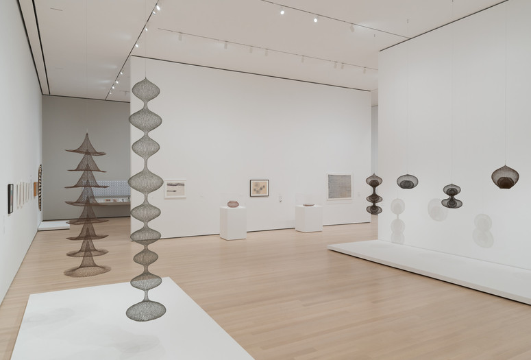 Installation view of the exhibition Ruth Asawa: A Retrospective, The Museum of Modern Art, New York, October 19, 2025–February 7, 2026. Photo: Jonathan Dorado