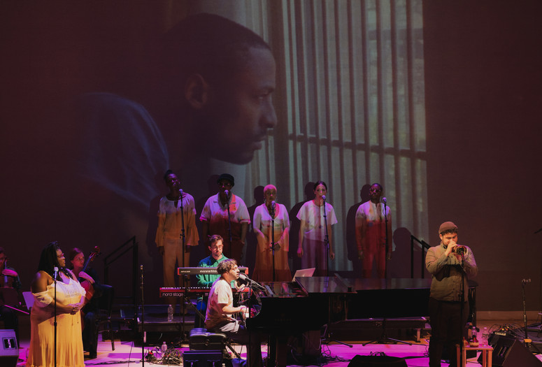 Samora Pinderhughes. The Healing Project. 2023. Performed at Judy and Arthur Zankel Hall at Carnegie Hall, February 10, 2023. Photo: Lawrence Sumulong. Courtesy of the artist