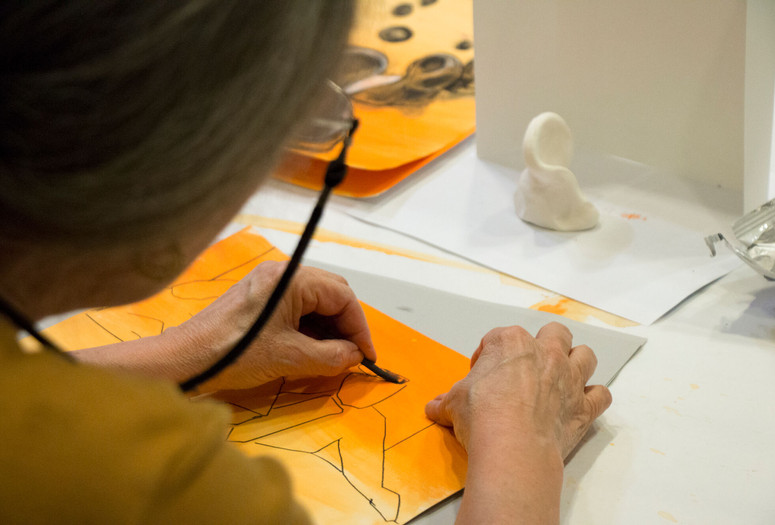 An image of artmaking from a Prime Time Studio Workshop. Photo: Manuel Molina Martagon