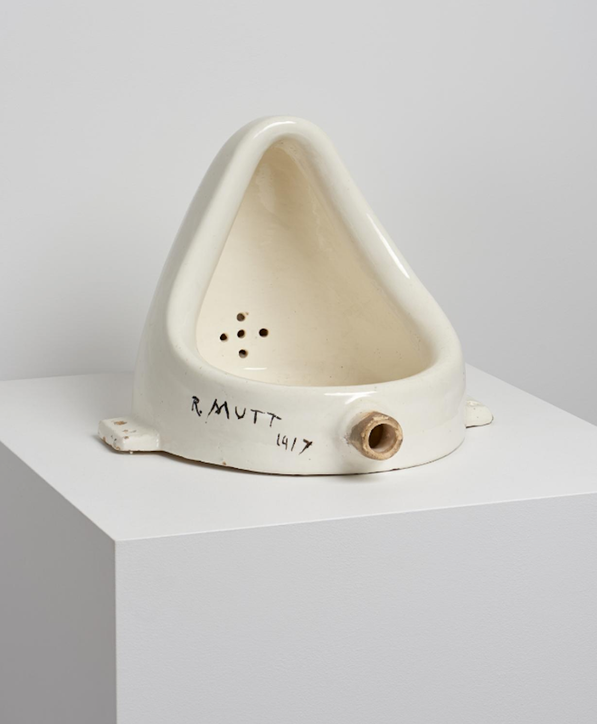 Marcel Duchamp. *Fountain*. 1950 (replica of 1917 original). Porcelain urinal, 12 x 15 x 18" (30.5 x 38.1 x 45.7 cm). Philadelphia Museum of Art: 125th Anniversary Acquisition. Gift (by exchange) of Mrs. Herbert Cameron Morris, 1998