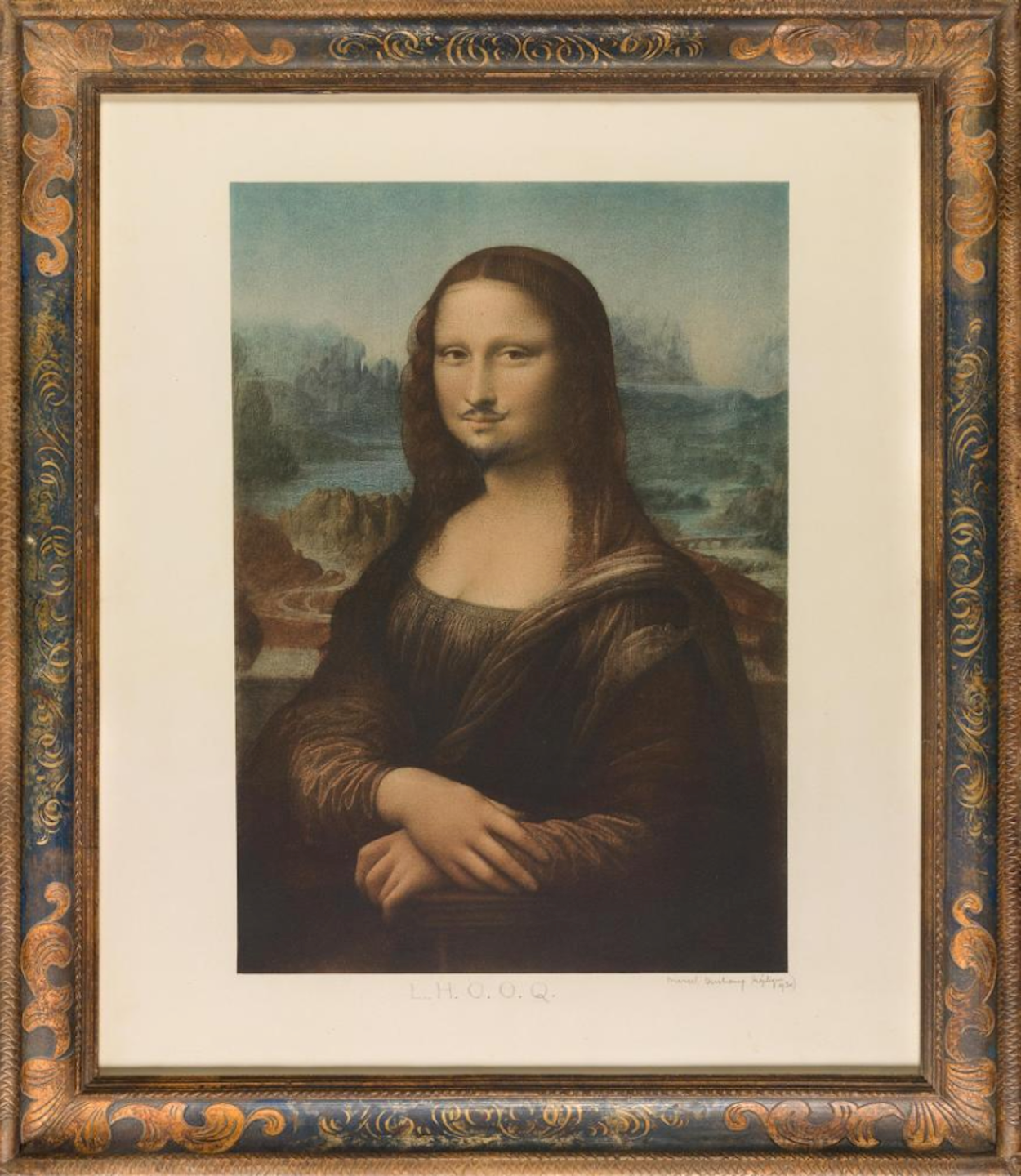 Marcel Duchamp. *L.H.O.O.Q.* 1930. Large-scale replica, 25 1/2 x 19" (64.7 x 48.2 cm). Musée National d'Art Moderne, Centre Georges Pompidou
