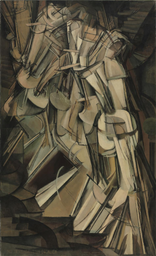 Marcel Duchamp. Nude Descending a Staircase (No. 2). 1912. Oil on canvas, 57 7/8 × 35 1/8" (147 × 89.2 cm). Philadelphia Museum of Art: The Louise and Walter Arensberg Collection, 1950