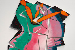Elizabeth Murray. Painters Progress. 1981. Oil on canvas, 19 panels. 9' 8" × 7' 9" (294.5 × 236.2 cm). The Museum of Modern Art, New York. Acquired through the Bernhill Fund and gift of Agnes Gund. © 2026 Estate of Elizabeth Murray/Artists Rights Society (ARS), New York