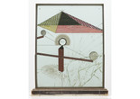 Marcel Duchamp. To Be Looked at (from the Other Side of the Glass) with One Eye, Close to, for Almost an Hour. Buenos Aires, 1918. Oil, silver leaf, lead wire, and magnifying lens on glass (cracked), mounted between panes of glass in a standing metal frame on painted wood base. The Museum of Modern Art, New York. Katherine S. Dreier Bequest. © 2026 Artists Rights Society (ARS), New York/ADAGP, Paris/Estate of Marcel Duchamp