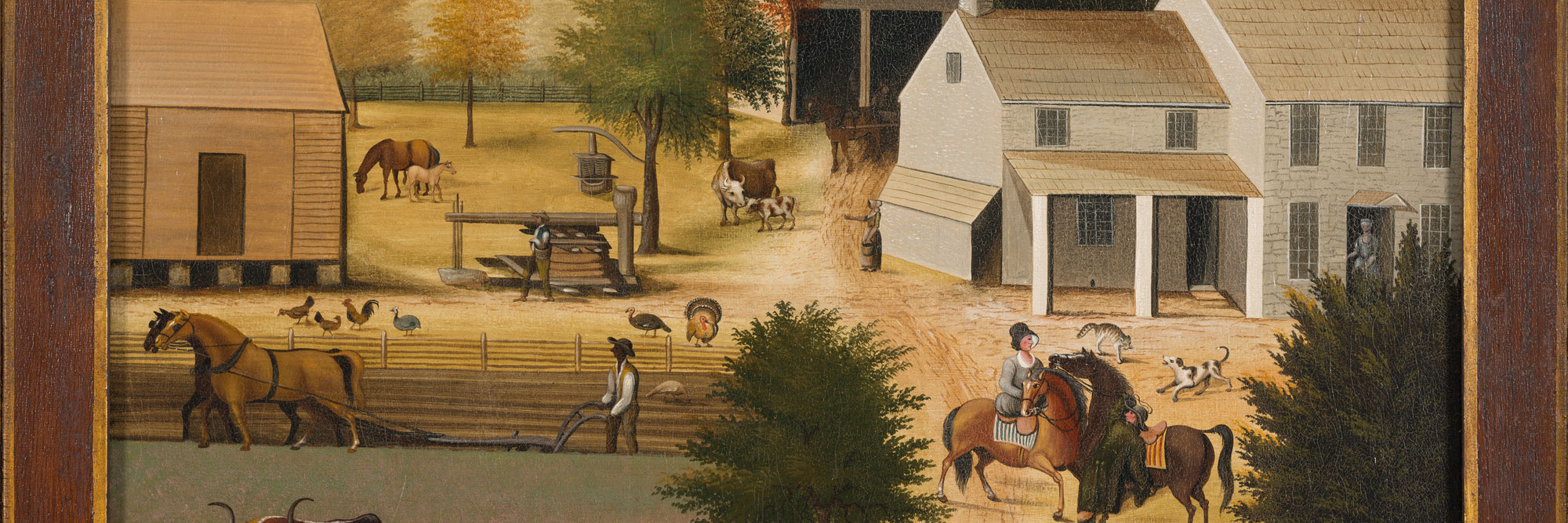 Edward Hicks. The Residence of David Twining. Bucks County, Pennsylvania, 1832–34. Oil on canvas, 17 1/4 x 23 1/4" (43.8 x 59.1 cm). The Colonial Williamsburg Foundation. Gift of David Rockefeller, 1955