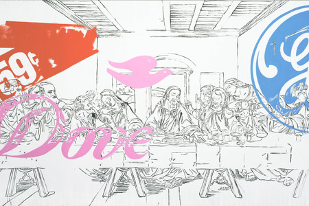 Andy Warhol. The Last Supper. 1986. Silkscreen ink and acrylic on canvas, 9' 11 1/4" × 21' 11 1/4" (302.9 × 668.7 cm). The Museum of Modern Art, New York. Gift of the Andy Warhol Foundation for the Visual Arts. © 2026 Andy Warhol Foundation for the Visual Arts/Artists Rights Society (ARS), New York